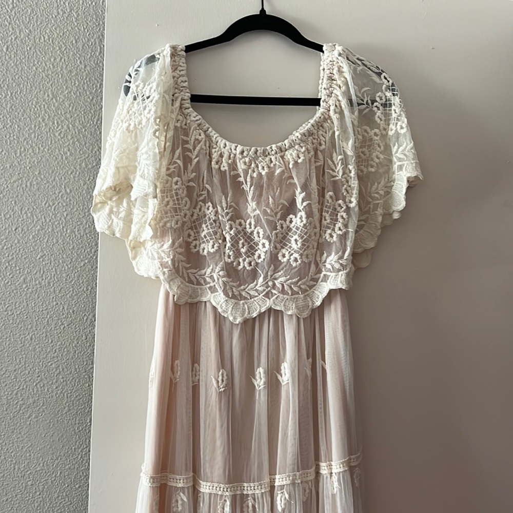 Off the shoulder Lace Off White Dress